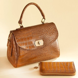 Sac a main & compagnon "croco"