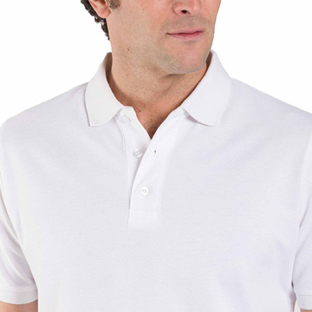 POLO MAILLE PIQUÉE MANCHES COURTES BLANC