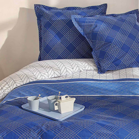 PARURE DE LIT PERCALE INDIGO