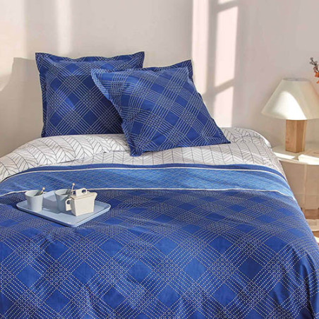 PARURE DE LIT PERCALE INDIGO