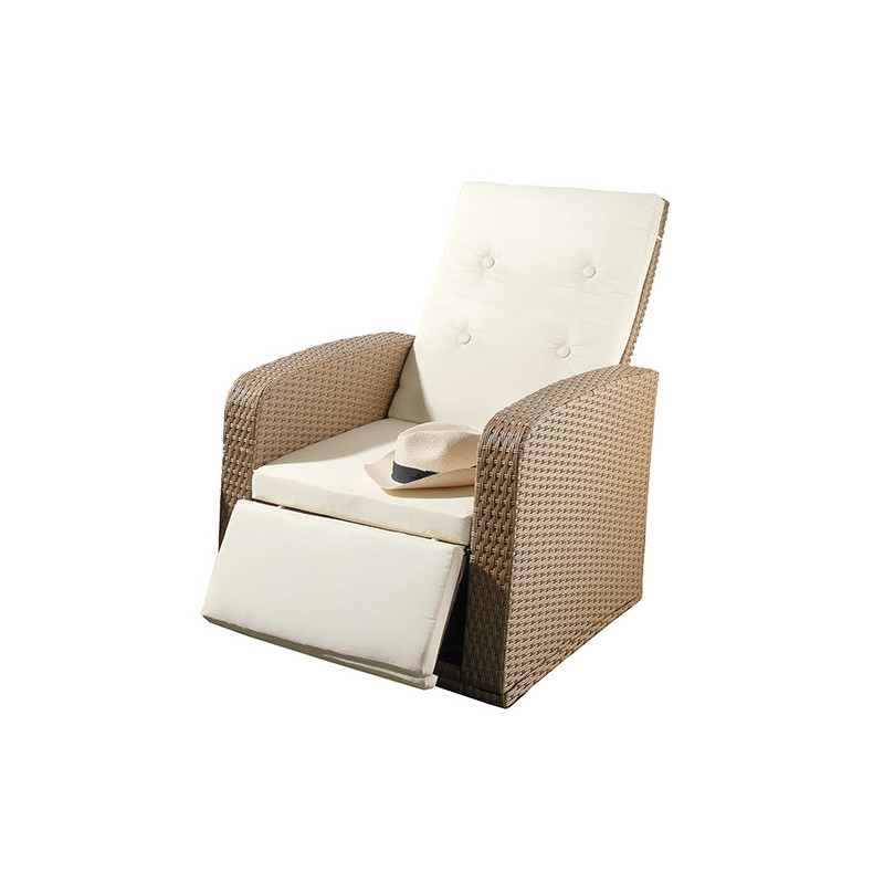 FAUTEUIL INCLINABLE EFFET ROTIN