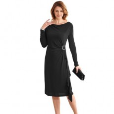 Robe drapée Carmina Noir