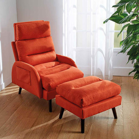 FAUTEUIL INCLINABLE ET REPOSE-PIEDS BILBAO 