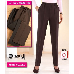 LES 2 PANTALONS EXTENSIBLES INFROISSABLES